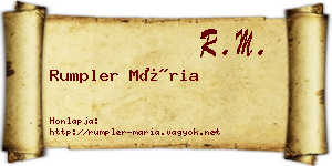 Rumpler Mária névjegykártya